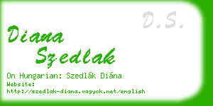 diana szedlak business card